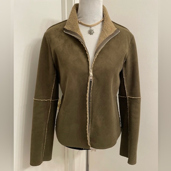 0live & Tan faux suede VELVET Brand Jacket - Picture 5 of 10